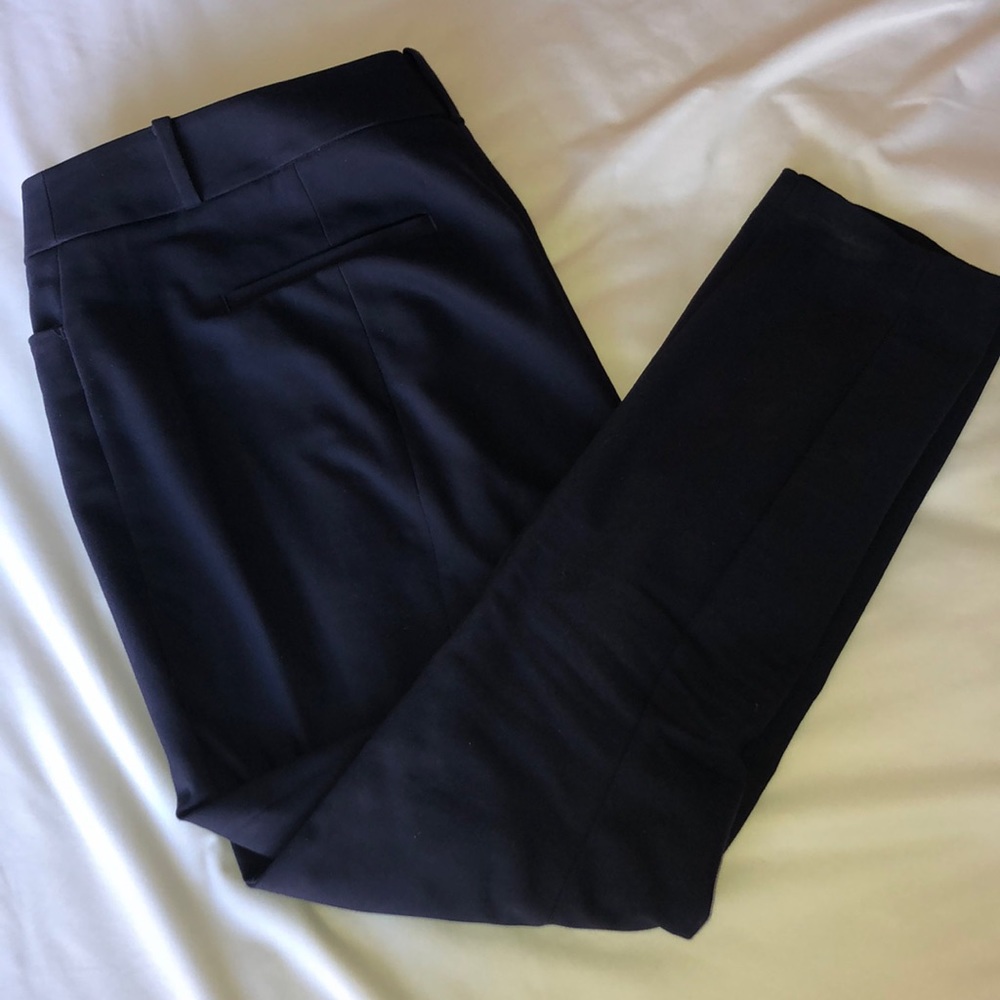 Loft Navy Work Pants - Julie Skinny